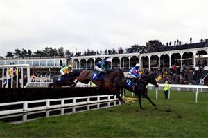 LUDLOW, ENGLAND - DECEMBER 02: Action from the Corrie Cup Handicap Chase at Ludlow Racecourse on December 2, 2020 in Ludlow, England. (Photo by David Davies - Pool/Getty Images)