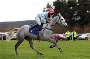 LUDLOW, ENGLAND - DECEMBER 02: Happy News ridden by Jordan Nailor on their way to winning the Sir Toby Memorial Novices' Handicap Chase at Ludlow Racecourse on December 2, 2020 in Ludlow, England. (Photo by David Davies - Pool/Getty Images)