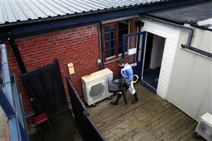 LUDLOW, ENGLAND - DECEMBER 02: Jockey Harry Skelton makes his way to the changing room after weighing in at Ludlow Racecourse on December 2, 2020 in Ludlow, England. (Photo by David Davies - Pool/Getty Images)