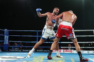 BRISBANE, AUSTRALIA - DECEMBER 03: Ben Kite punches Danny Kennedy during their Welterweight fight at Fortitude Music Hall on December 03, 2020 in Brisbane, Australia. (Photo by Chris Hyde/Getty Images)
