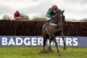 WINCANTON, ENGLAND - DECEMBER 03: Bryan Carver riding Ede'iffs Elton clear the last to win The Weatherbys Racing Bank Foreign Exchange Handicap Chase at Wincanton Racecourse on December 03, 2020 in Wincanton, England. Owners and a limited number of the public are allowed to attend the meeting due to the Coronavirus pandemic. (Photo by Alan Crowhurst/Getty Images)