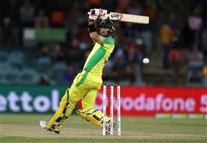 CANBERRA, AUSTRALIA - DECEMBER 02: Glenn Maxwell of Australia bats during game three of the One Day International series between Australia and India at Manuka Oval on December 02, 2020 in Canberra, Australia. (Photo by Ryan Pierse/Getty Images)