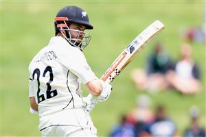 HAMILTON, NEW ZEALAND - DECEMBER 03: Kane Williamson of New Zealand looks on during day one of the First Test match in the series between New Zealand and the West Indies at Seddon Park on December 03, 2020 in Hamilton, New Zealand. (Photo by Kai Schwoerer/Getty Images)