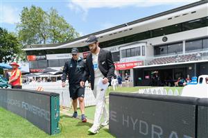 HAMILTON, NEW ZEALAND - DECEMBER 03: Head Coach Gary Stead and captain Kane Williamson of New Zealand (L-R) look on prior to day one of the First Test match in the series between New Zealand and the West Indies at Seddon Park on December 03, 2020 in Hamilton, New Zealand. (Photo by Kai Schwoerer/Getty Images)