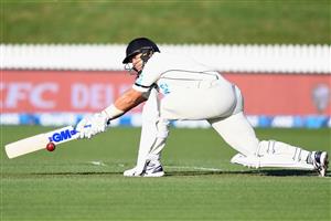 HAMILTON, NEW ZEALAND - DECEMBER 03: Ross Taylor of New Zealand bats during day one of the First Test match in the series between New Zealand and the West Indies at Seddon Park on December 03, 2020 in Hamilton, New Zealand. (Photo by Kai Schwoerer/Getty Images)