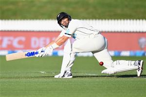 HAMILTON, NEW ZEALAND - DECEMBER 03: Ross Taylor of New Zealand bats during day one of the First Test match in the series between New Zealand and the West Indies at Seddon Park on December 03, 2020 in Hamilton, New Zealand. (Photo by Kai Schwoerer/Getty Images)