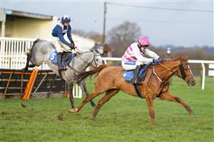 WINCANTON, ENGLAND - DECEMBER 03: Tom Scudamore riding River Bray clear the last to win The Use The racingtv.com Tracker Handicap Hurdle at Wincanton Racecourse on December 03, 2020 in Wincanton, England. Owners and a limited number of the public are allowed to attend the meeting due to the Coronavirus pandemic. (Photo by Alan Crowhurst/Getty Images)