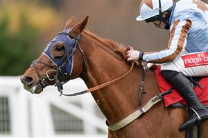 ESHER, ENGLAND - DECEMBER 04: Jamie Moore riding Darebin clear the last to win The Londesborough Handicap Chase at Sandown Park on December 04, 2020 in Esher, England. Owners and a limited number of the public are allowed to attend the meeting due to the Coronavirus pandemic. (Photo by Alan Crowhurst/Getty Images)