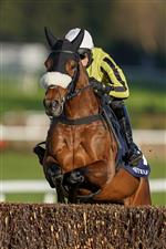 ESHER, ENGLAND - DECEMBER 05: Harry Skelton riding Allmankind on their way to winning The Planteur At Chapel Stud Henry VIII Novices' Chase at Sandown Park on December 05, 2020 in Esher, England. Owners and a limited number of the public are allowed to attend the meeting due to the Coronavirus pandemic. (Photo by Alan Crowhurst/Getty Images)