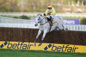 ESHER, ENGLAND - DECEMBER 05: Harry Skelton riding Politologue clear the last to win The Betfair Tingle Creek Chase at Sandown Park on December 05, 2020 in Esher, England. Owners and a limited number of the public are allowed to attend the meeting due to the Coronavirus pandemic. (Photo by Alan Crowhurst/Getty Images)