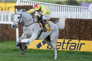 ESHER, ENGLAND - DECEMBER 05: Harry Skelton riding Politologue clear the last to win The Betfair Tingle Creek Chase at Sandown Park on December 05, 2020 in Esher, England. Owners and a limited number of the public are allowed to attend the meeting due to the Coronavirus pandemic. (Photo by Alan Crowhurst/Getty Images)