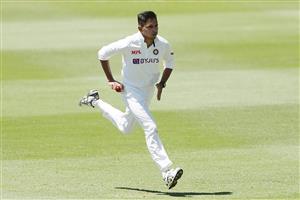 SYDNEY, AUSTRALIA - DECEMBER 07: Kartik Tyagi of India A bowls during day two of the three-day tour match between Australia A and India A at Drummoyne Oval on December 07, 2020 in Sydney, Australia. (Photo by Mark Metcalfe/Getty Images)