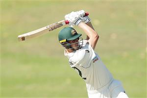 SYDNEY, AUSTRALIA - DECEMBER 07: Cameron Green of Australia A hits a six during day two of the three-day tour match between Australia A and India A at Drummoyne Oval on December 07, 2020 in Sydney, Australia. (Photo by Mark Metcalfe/Getty Images)