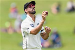 HAMILTON, NEW ZEALAND - DECEMBER 06: Daryl Mitchell of New Zealand looks on during day four of the First Test match in the series between New Zealand and the West Indies at Seddon Park on December 06, 2020 in Hamilton, New Zealand. (Photo by Kai Schwoerer/Getty Images)