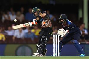 SYDNEY, AUSTRALIA - DECEMBER 06: Glenn Maxwell of Australia bats during game two of the Twenty20 International series between Australia and India at Sydney Cricket Ground on December 06, 2020 in Sydney, Australia. (Photo by Ryan Pierse/Getty Images)