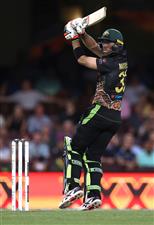 SYDNEY, AUSTRALIA - DECEMBER 06: Glenn Maxwell of Australia bats during game two of the Twenty20 International series between Australia and India at Sydney Cricket Ground on December 06, 2020 in Sydney, Australia. (Photo by Ryan Pierse/Getty Images)