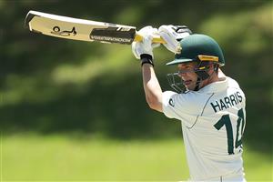 SYDNEY, AUSTRALIA - DECEMBER 07: Marcus Harris of Australia A bats during day two of the three-day tour match between Australia A and India A at Drummoyne Oval on December 07, 2020 in Sydney, Australia. (Photo by Mark Metcalfe/Getty Images)