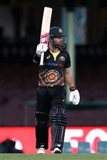 SYDNEY, AUSTRALIA - DECEMBER 06: Matthew Wade of Australia reaches 50 runs during game two of the Twenty20 International series between Australia and India at Sydney Cricket Ground on December 06, 2020 in Sydney, Australia. (Photo by Ryan Pierse/Getty Images)