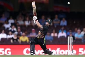 SYDNEY, AUSTRALIA - DECEMBER 06: Matthew Wade of Australia bats during game two of the Twenty20 International series between Australia and India at Sydney Cricket Ground on December 06, 2020 in Sydney, Australia. (Photo by Ryan Pierse/Getty Images)