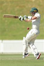 SYDNEY, AUSTRALIA - DECEMBER 07: Tim Paine of Australia A is struck by the ball during day two of the three-day tour match between Australia A and India A at Drummoyne Oval on December 07, 2020 in Sydney, Australia. (Photo by Mark Metcalfe/Getty Images)