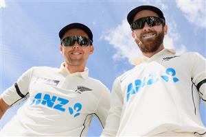HAMILTON, NEW ZEALAND - DECEMBER 06: Trent Boult and captain Kane Williamson of New Zealand (L-R) look on prior to day four of the First Test match in the series between New Zealand and the West Indies at Seddon Park on December 06, 2020 in Hamilton, New Zealand. (Photo by Kai Schwoerer/Getty Images)