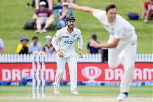 HAMILTON, NEW ZEALAND - DECEMBER 06: Kane Williamson of New Zealand looks on as Trent Boult of New Zealand bowls during day four of the First Test match in the series between New Zealand and the West Indies at Seddon Park on December 06, 2020 in Hamilton, New Zealand. (Photo by Kai Schwoerer/Getty Images)