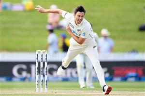 HAMILTON, NEW ZEALAND - DECEMBER 06: Trent Boult of New Zealand bowls during day four of the First Test match in the series between New Zealand and the West Indies at Seddon Park on December 06, 2020 in Hamilton, New Zealand. (Photo by Kai Schwoerer/Getty Images)