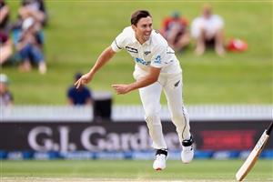 HAMILTON, NEW ZEALAND - DECEMBER 06: Trent Boult of New Zealand bowls during day four of the First Test match in the series between New Zealand and the West Indies at Seddon Park on December 06, 2020 in Hamilton, New Zealand. (Photo by Kai Schwoerer/Getty Images)
