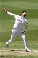 SYDNEY, AUSTRALIA - DECEMBER 07: Umesh Yadav of India bowls during day two of the three-day tour match between Australia A and India A at Drummoyne Oval on December 07, 2020 in Sydney, Australia. (Photo by Mark Metcalfe/Getty Images)