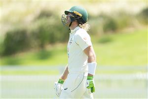 SYDNEY, AUSTRALIA - DECEMBER 07: Will Pucovski of Australia A walks from the field after being dismissed by Umesh Yadav of India during day two of the three-day tour match between Australia A and India A at Drummoyne Oval on December 07, 2020 in Sydney, Australia. (Photo by Mark Metcalfe/Getty Images)