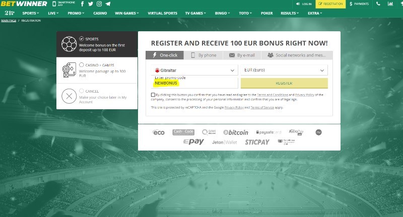 BetWinner promo code BetWinner promo code