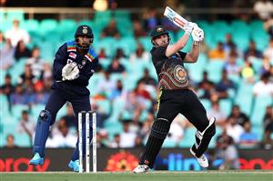 SYDNEY, AUSTRALIA - DECEMBER 08: Aaron Finch of Australia bats during game three of the Twenty20 International series between Australia and India at Sydney Cricket Ground on December 08, 2020 in Sydney, Australia. (Photo by Cameron Spencer/Getty Images)