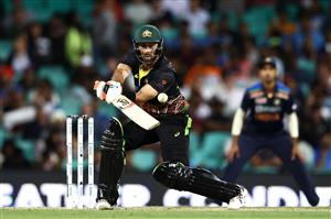 SYDNEY, AUSTRALIA - DECEMBER 08: Glenn Maxwell of Australia bats during game three of the Twenty20 International series between Australia and India at Sydney Cricket Ground on December 08, 2020 in Sydney, Australia. (Photo by Cameron Spencer/Getty Images)