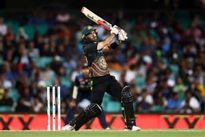 SYDNEY, AUSTRALIA - DECEMBER 08: Glenn Maxwell of Australia bats during game three of the Twenty20 International series between Australia and India at Sydney Cricket Ground on December 08, 2020 in Sydney, Australia. (Photo by Cameron Spencer/Getty Images)
