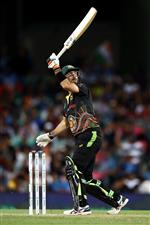 SYDNEY, AUSTRALIA - DECEMBER 08: Glenn Maxwell of Australia bats during game three of the Twenty20 International series between Australia and India at Sydney Cricket Ground on December 08, 2020 in Sydney, Australia. (Photo by Cameron Spencer/Getty Images)