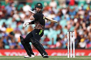 SYDNEY, AUSTRALIA - DECEMBER 08: Matthew Wade of Australia bats during game three of the Twenty20 International series between Australia and India at Sydney Cricket Ground on December 08, 2020 in Sydney, Australia. (Photo by Cameron Spencer/Getty Images)