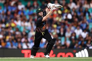 SYDNEY, AUSTRALIA - DECEMBER 08: Steve Smith of Australia bats during game three of the Twenty20 International series between Australia and India at Sydney Cricket Ground on December 08, 2020 in Sydney, Australia. (Photo by Cameron Spencer/Getty Images)