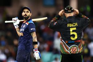 SYDNEY, AUSTRALIA - DECEMBER 08: Virat Kohli of India looks on during game three of the Twenty20 International series between Australia and India at Sydney Cricket Ground on December 08, 2020 in Sydney, Australia. (Photo by Cameron Spencer/Getty Images)