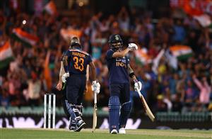 SYDNEY, AUSTRALIA - DECEMBER 08: Virat Kohli of India reacts while batting during game three of the Twenty20 International series between Australia and India at Sydney Cricket Ground on December 08, 2020 in Sydney, Australia. (Photo by Ryan Pierse/Getty Images)
