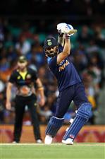 SYDNEY, AUSTRALIA - DECEMBER 08: Virat Kohli of India bats during game three of the Twenty20 International series between Australia and India at Sydney Cricket Ground on December 08, 2020 in Sydney, Australia. (Photo by Cameron Spencer/Getty Images)