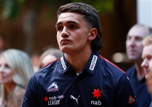 MELBOURNE, AUSTRALIA - DECEMBER 09: Jamarra Ugle-Hagan looks on before the NAB AFL Draft on December 09, 2020 in Melbourne, Australia. (Photo by Michael Willson/AFL Photos via Getty Images)