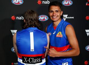 MELBOURNE, AUSTRALIA - DECEMBER 09: Jamarra Ugle-Hagan poses for a photograph after being announced as the number 1 pick during the NAB AFL Draft on December 09, 2020 in Melbourne, Australia. (Photo by Michael Willson/AFL Photos via Getty Images)