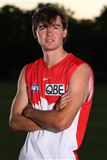 PERTH, AUSTRALIA - DECEMBER 09: Logan McDonald poses following the 2020 AFL Draft virtual event, at the Manning Community Hub on December 09, 2020 in Perth, Australia. (Photo by Paul Kane/AFL Photos/via Getty Images)