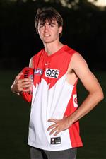 PERTH, AUSTRALIA - DECEMBER 09: Logan McDonald poses following the 2020 AFL Draft virtual event, at the Manning Community Hub on December 09, 2020 in Perth, Australia. (Photo by Paul Kane/AFL Photos/via Getty Images)