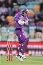 HOBART, AUSTRALIA - DECEMBER 10: Colin Ingram of the Hurricanes bats during the Big Bash League match between the Hobart Hurricanes and Sydney Sixers at Blundstone Arena, on December 10, 2020, in Hobart, Australia. (Photo by Matt King/Getty Images)