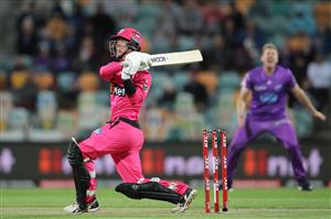 HOBART, AUSTRALIA - DECEMBER 10: Jordan Silk of the Sixers bats during the Big Bash League match between the Hobart Hurricanes and Sydney Sixers at Blundstone Arena, on December 10, 2020, in Hobart, Australia. (Photo by Matt King/Getty Images)