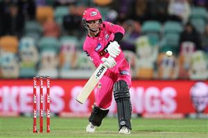 HOBART, AUSTRALIA - DECEMBER 10: Jordan Silk of the Sixers bats during the Big Bash League match between the Hobart Hurricanes and Sydney Sixers at Blundstone Arena, on December 10, 2020, in Hobart, Australia. (Photo by Matt King/Getty Images)