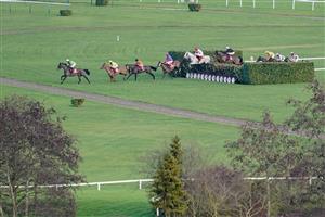 CHELTENHAM, ENGLAND - DECEMBER 11: Ben Harvey riding Some Neck (grey horse/red cap) on their way to winning The Glenfarclas Cross Country Handicap Chase at Cheltenham Racecourse on December 11, 2020 in Cheltenham, England. Owners and a limited number of the public are allowed to attend the meeting due to the Coronavirus pandemic. (Photo by Alan Crowhurst/Getty Images)