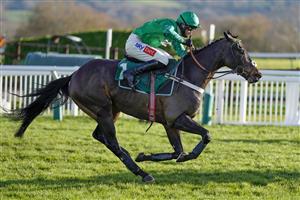 CHELTENHAM, ENGLAND - DECEMBER 12: Daryl Jacob riding Fusil Raffles clear the last to win The Jockey Club Cheltenham And SW Syndicate Novices' Chase at Cheltenham Racecourse on December 12, 2020 in Cheltenham, England. Owners and a limited number of the public are allowed to attend the meeting due to the Coronavirus pandemic. (Photo by Alan Crowhurst/Getty Images)