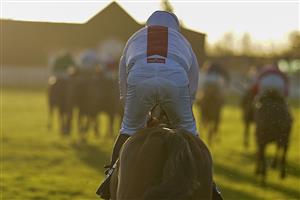CHELTENHAM, ENGLAND - DECEMBER 12: Jamie Moore riding Goshen trails in last during The Unibet International Hurdle at Cheltenham Racecourse on December 12, 2020 in Cheltenham, England. Owners and a limited number of the public are allowed to attend the meeting due to the Coronavirus pandemic. (Photo by Alan Crowhurst/Getty Images)